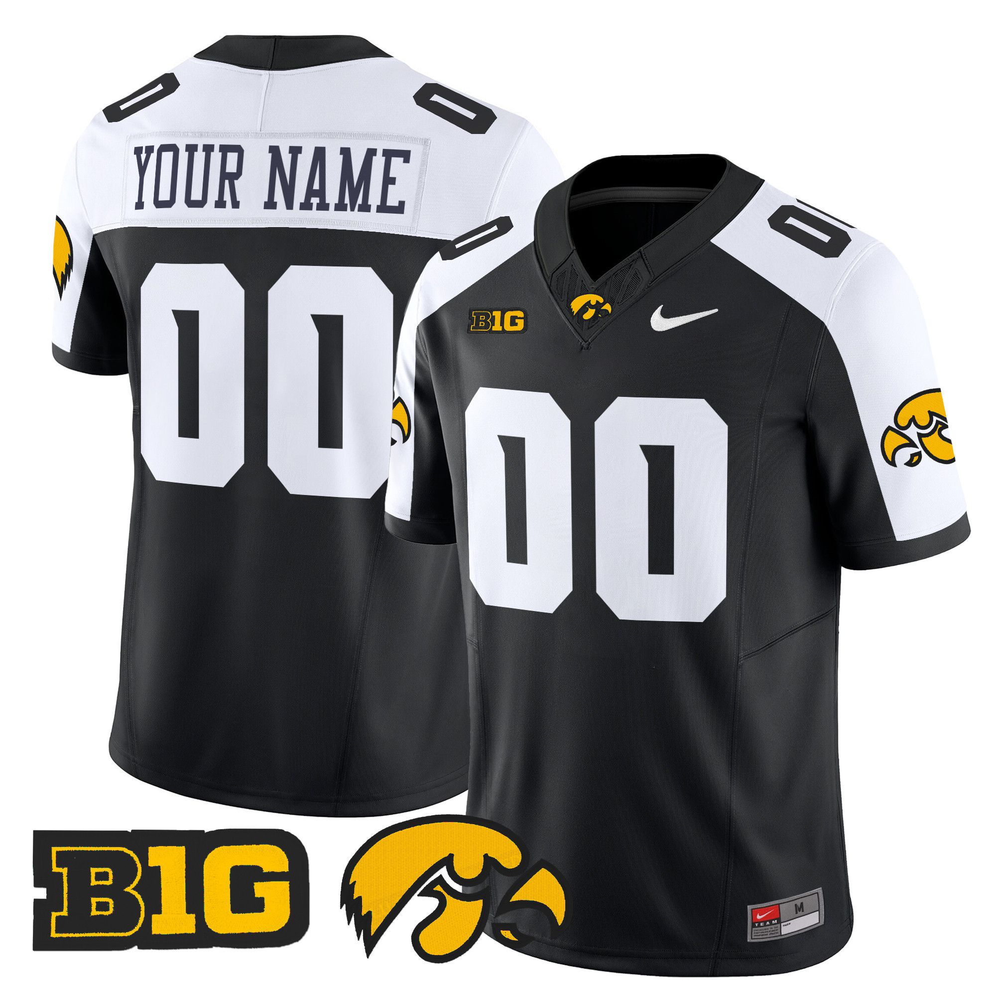 Men Iowa Hawkeyes Black Nike 2024 Vapor Limited Custom NCAA Jersey->customized ncaa jersey->Custom Jersey